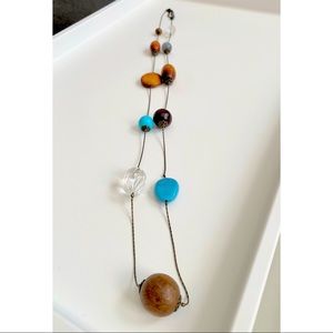 Long bead and chain necklace